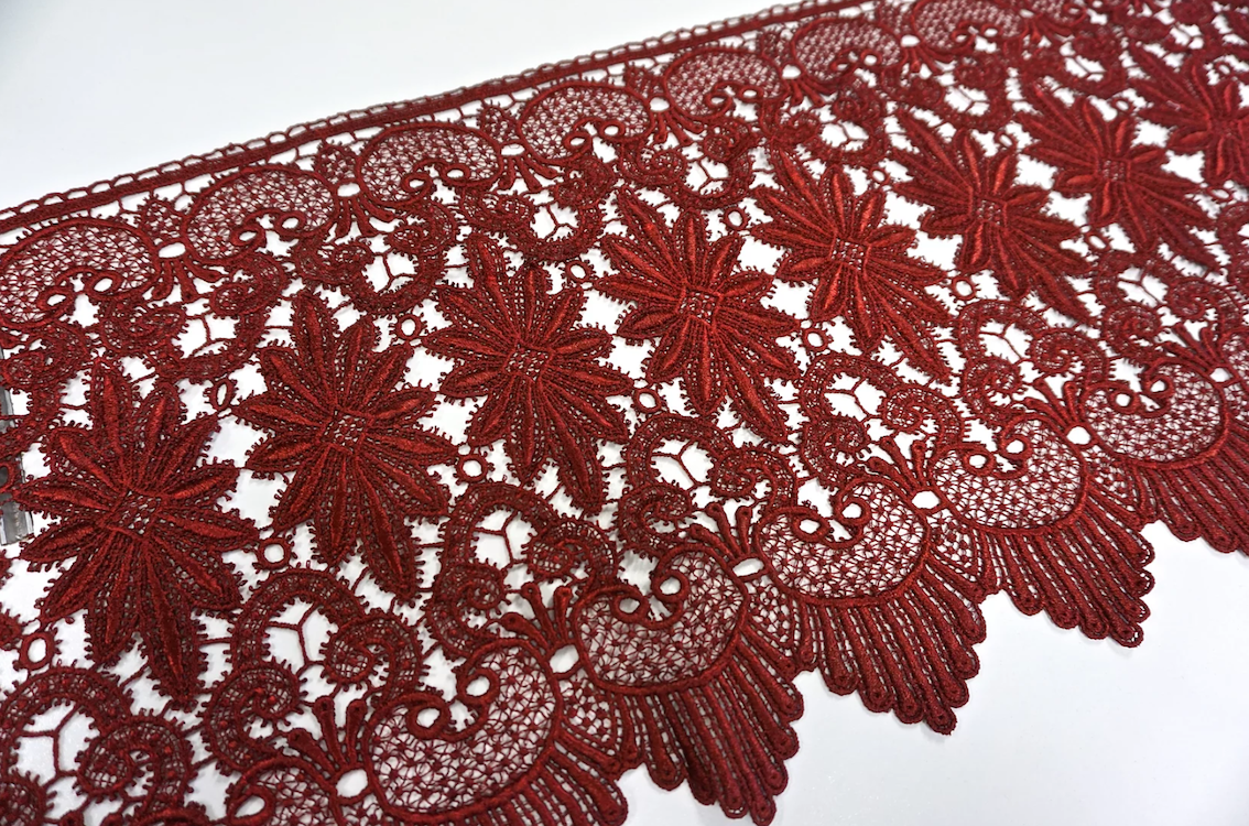 Guipure Lace Trimming – 40530 – Burgundy