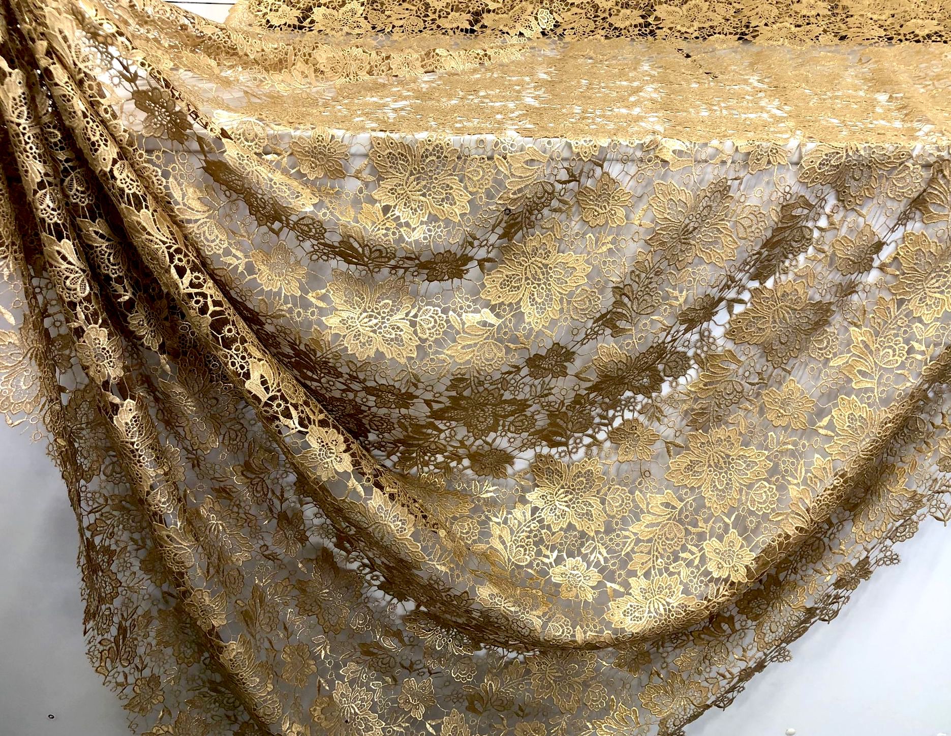 True Gold Coated Guipure Lace