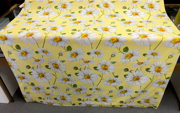 Summer Daisies Print On Cotton Poplin, Pale Yellow