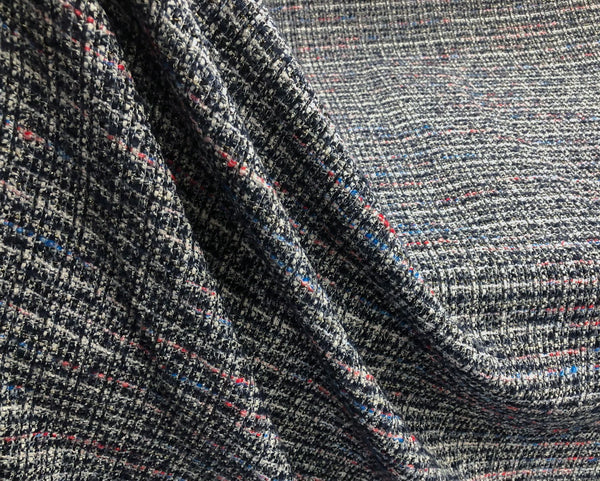 Tweed Bouclè, Red, White, Blue & Black