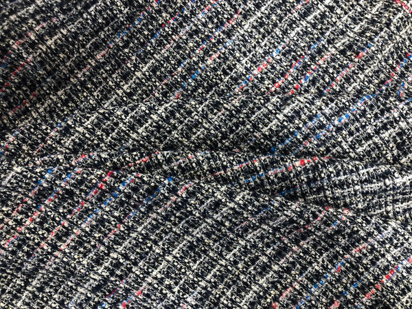 Tweed Bouclè, Red, White, Blue & Black