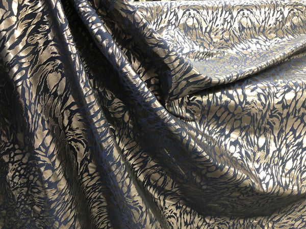 Gold & Navy Jacquard