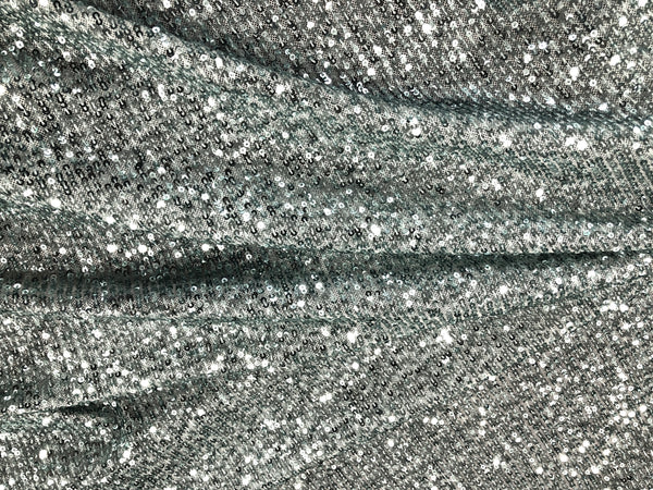 Mint Sequins on Stretch Mesh