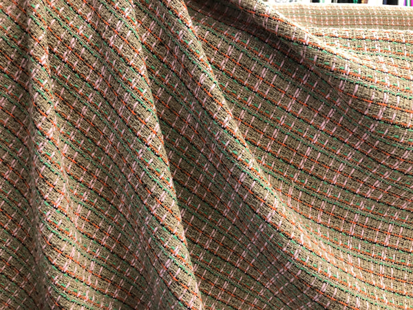 Beige,Black,Green,Pink,Red & Lurex Tweed Suiting