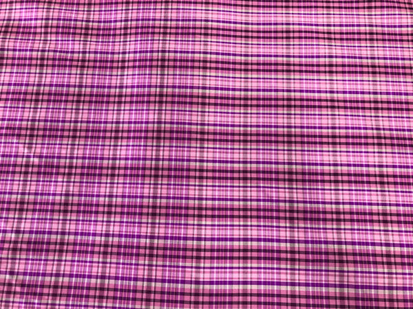 LAST PIECE: 1.8 mt   Silk Taffeta Purple Tartan