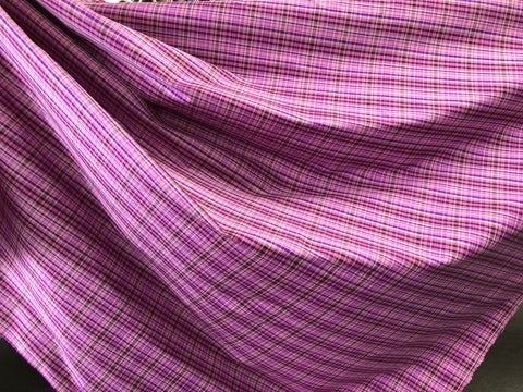 LAST PIECE: 1.8 mt   Silk Taffeta Purple Tartan