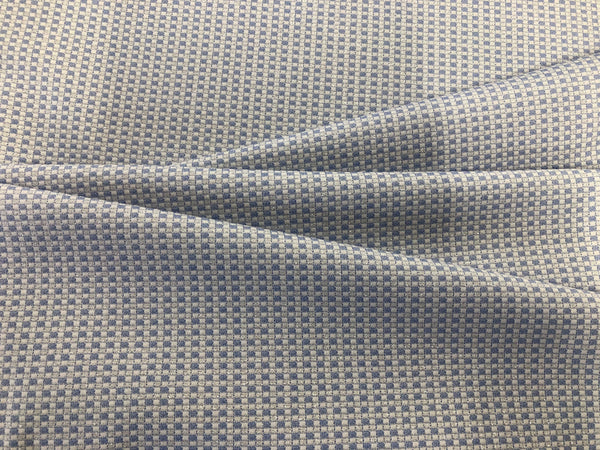 Baby Blue,White & Lurex  Check Dobby Suiting