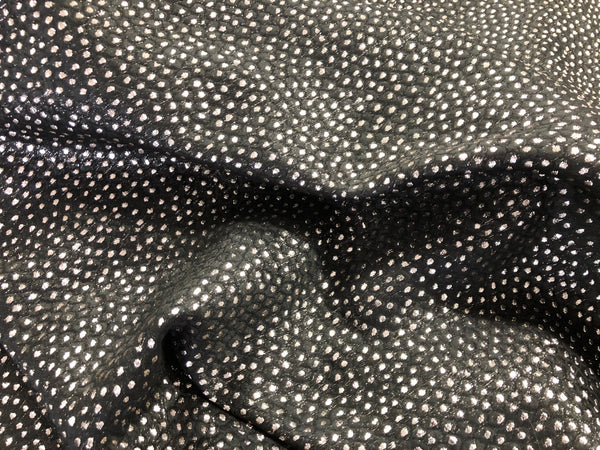 Lurex Gold Spots on Black Jacquard