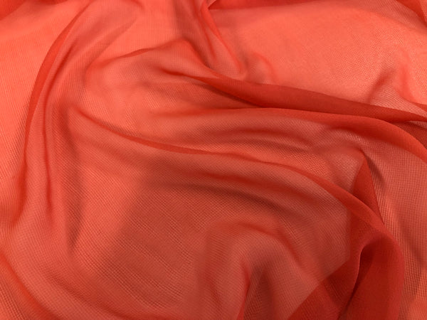 Textured Silk Chiffon, Orange