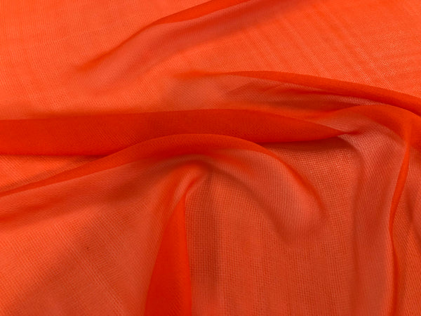 Textured Silk Chiffon, Blood Orange