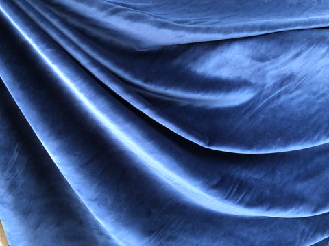 Blue Stretch Cotton Velvet