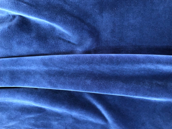 Blue Stretch Cotton Velvet