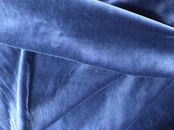 Blue Stretch Cotton Velvet