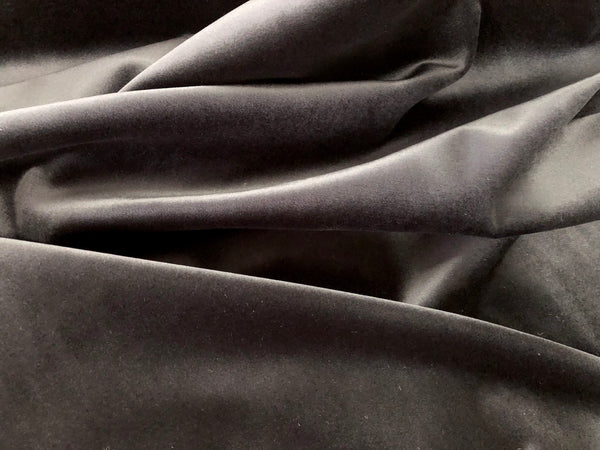 True Black Stretch Cotton Velvet