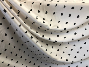 Black  Half Circle Print on Ivory Twill Silk