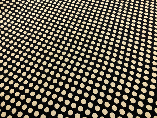 Gold Polka Dots on Black Twill Silk