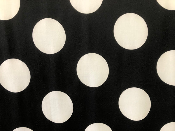 Large Polka dot Print on Black Jersey