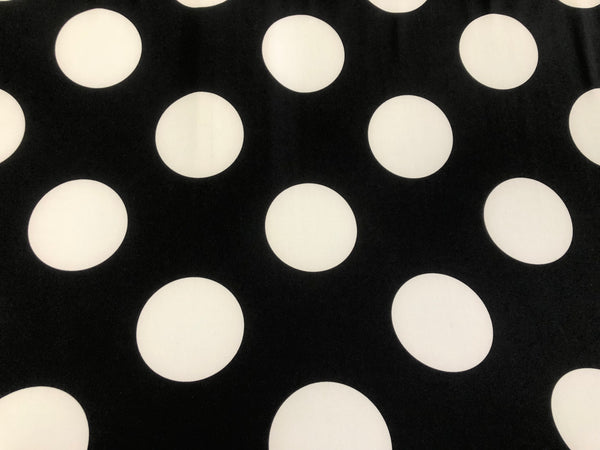 Large Polka dot Print on Black Jersey