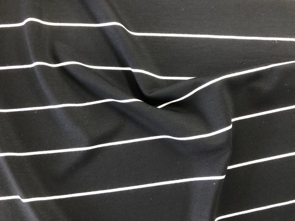 Black & White  Stripes Viscose Jersey