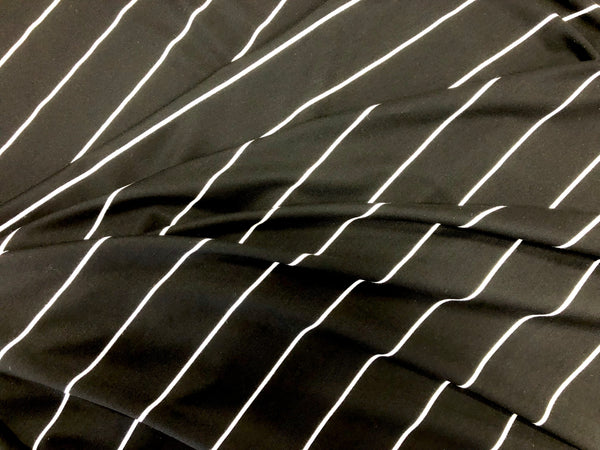 Black & White  Stripes Viscose Jersey