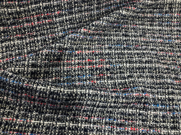 Tweed Bouclè, Red, White, Blue & Black