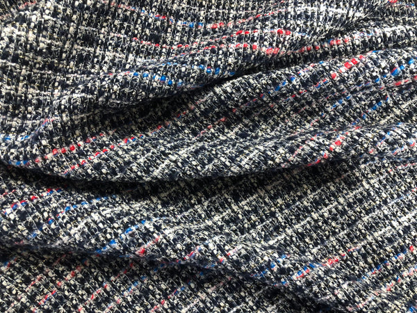 Tweed Bouclè, Red, White, Blue & Black