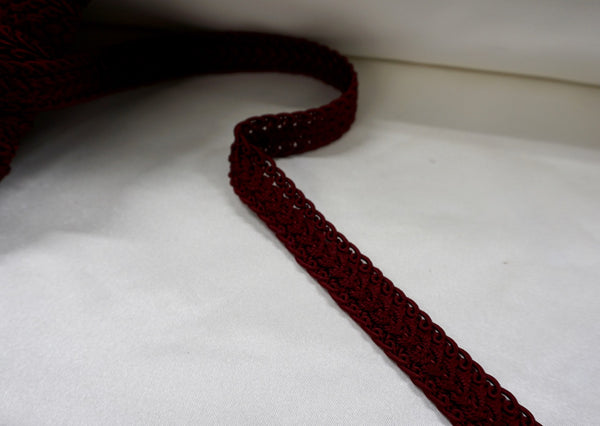 Burgundy Red Corded Braid Trim