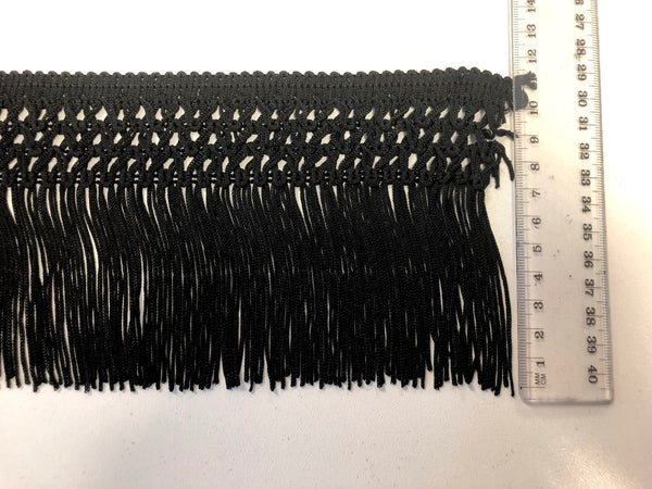 Black Intricate Macrame Fringe Trim